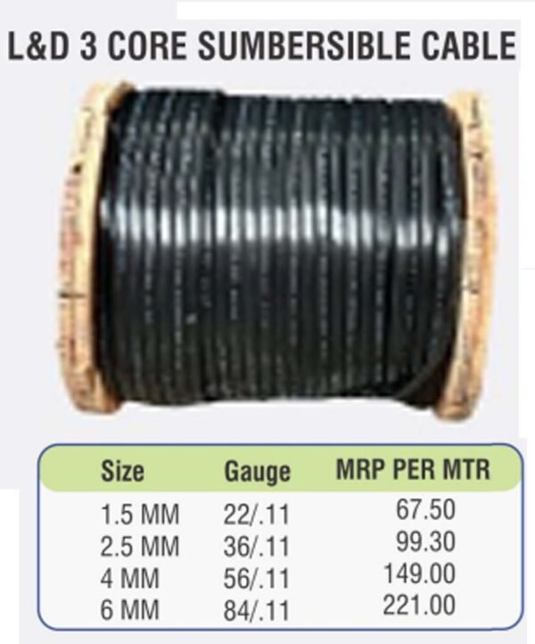 L&D 3 CORE SUMBERSIBLE CABLE